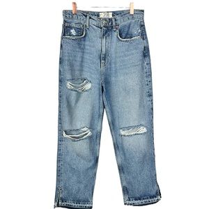 We The Free Lita Straight Leg Distressed Jeans Blue Size 28